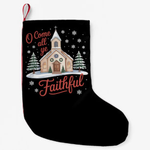 Petite Chaussette De Noël Xmas Ô venez tous fidèles Religieux Noël chrétien