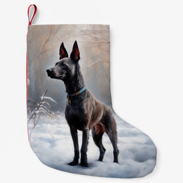 Petite Chaussette De Noël Xoloitzcuintli Laisser neiger Noël (Devant)