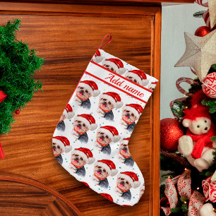 Petite Chaussette De Noël Yorkshire Terrier Chien race Étoiles de Noël