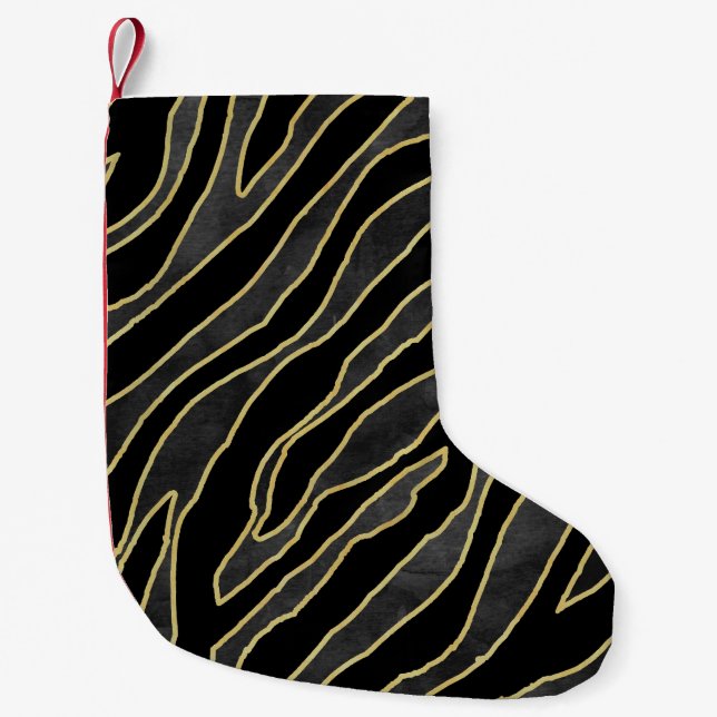 Petite Chaussette De Noël Zebra Stripes : Abstrait Monochrome Sans Seamless. (Devant)