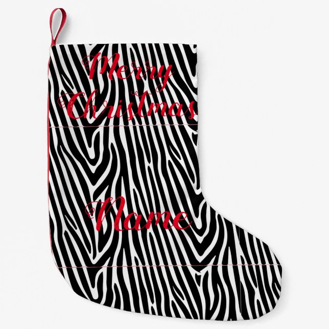 Petite Chaussette De Noël Zebra Stripes Motif Thunder_Cove (Devant)