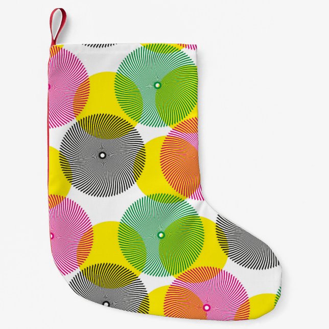 Petite Chaussette De Noël Zigzags de brosse : Motif à main (Devant)