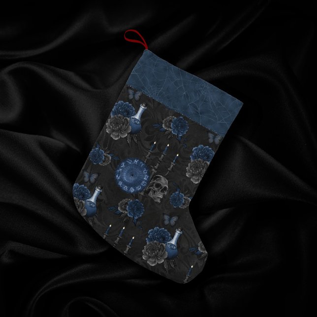 Petite Chaussette De Noël Zodiaque magic | Dark Navy Blue Gothic Skull (Créateur téléchargé)