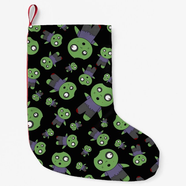 Petite Chaussette De Noël Zombies noirs (Devant)