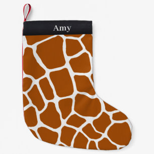 Petite Chaussette De Noël Zones de girafe exotique Poster de animal personna