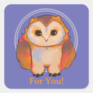 Petite Chouette, Hibou pour vous Autocollant Carré