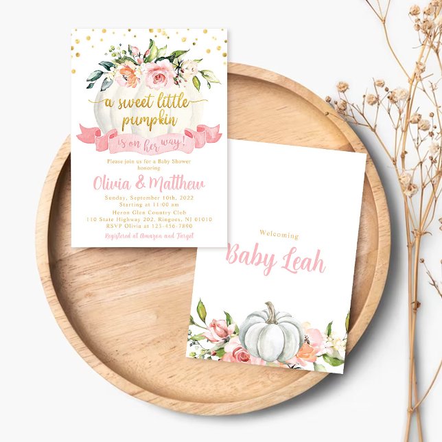 Petite Citrouille Baby shower d'automne Invitation (Créateur téléchargé)
