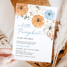 Petite Citrouille Bleue Invitation pour la Fête de