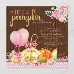Petite Citrouille fille bébé douche Invitations