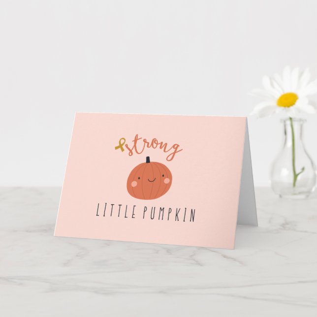 petite citrouille forte. Carte de cancer infantile (Petite plante)