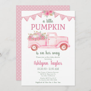 Petite Citrouille Invitation Baby shower fille