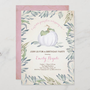 Petite Citrouille rose Invitation de fête d'annive