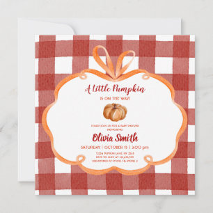 Petite citrouille ruban bordeaux cadre Baby Shower