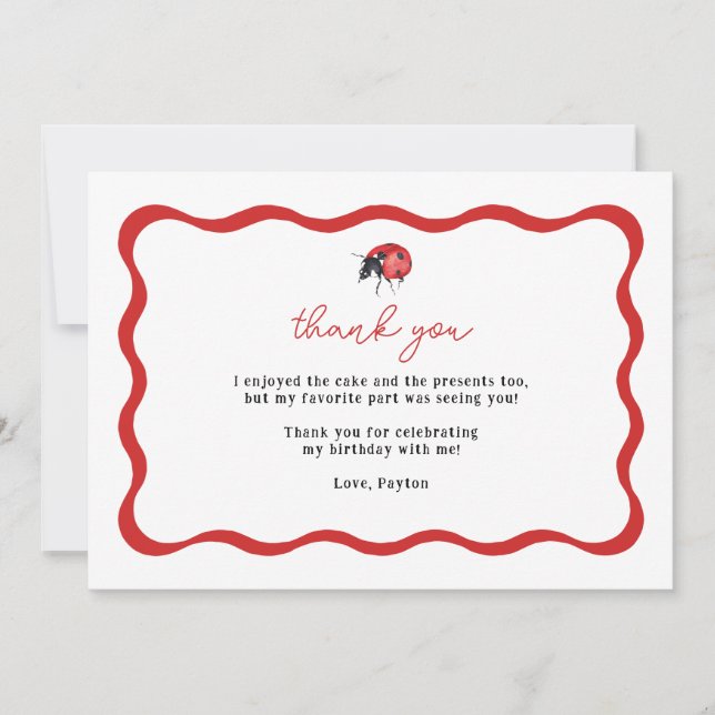 Petite coccinelle Anniversaire Merci (Devant)