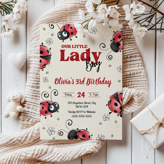 petite coccinelle Invitation d'anniversaire de coc (Créateur téléchargé)