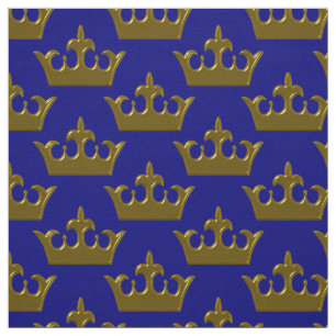 Petite couronne d'or, tissu bleu