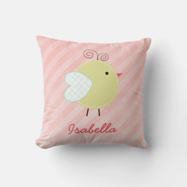 Petite coussin nommé personnalisé par birdie (Recto)