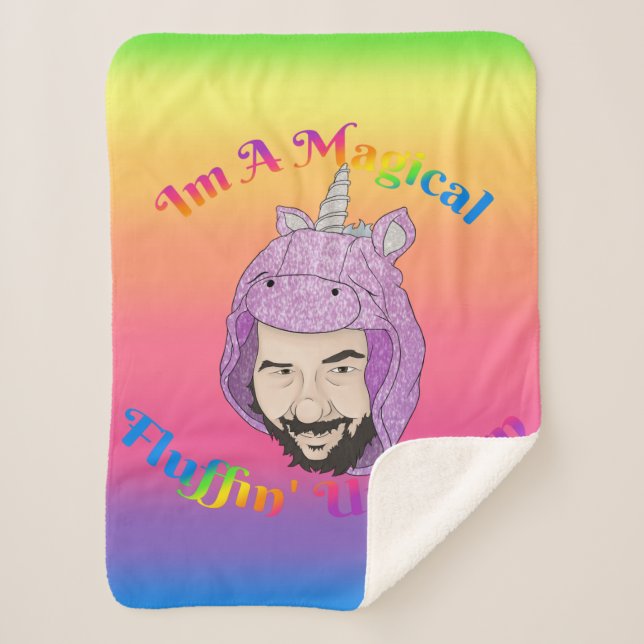 Petite couverture Sherpa à la licorne de Fluffin m (Devant)