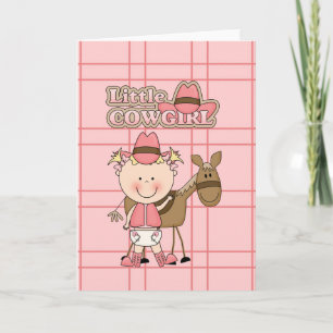 Petite cow-girl de bébé avec sa carte de voeux de