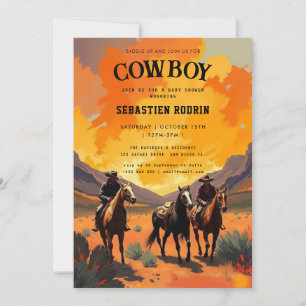 Petite Cowboy Baby shower moderne Invitation