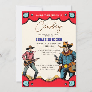 Petite Cowboy Baby shower moderne Invitation
