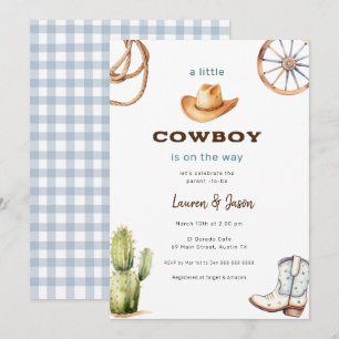 Petite Cowboy Baby shower moderne Invitation