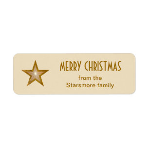 Petite crème étiquette Gold Star 'Joyeux Noël'