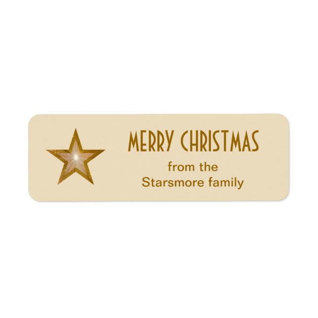 Petite crème étiquette Gold Star 'Joyeux Noël' (Devant)