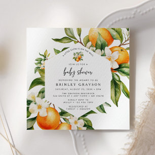Petite Cutie Baby shower Invitation Citrus Orange
