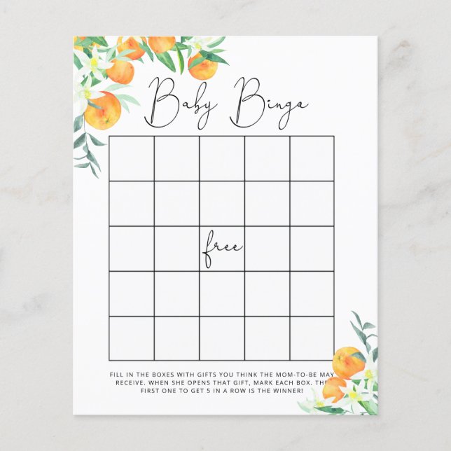 Petite cutie Baby shower jeu de bingo (Devant)