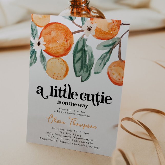 Petite Cutie Orange Baby shower Invitation (Créateur téléchargé)