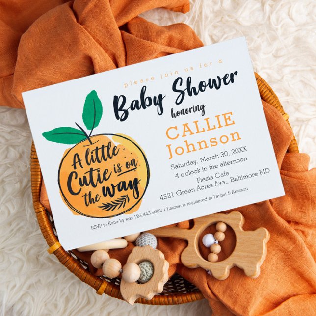 Petite Cutie Orange Baby shower Invitation (Créateur téléchargé)