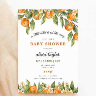 Petite Cutie Orange Baby shower Invitation