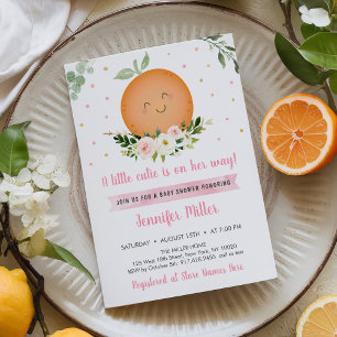 Petite Cutie Rose fille Baby shower Invitation