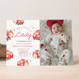Petite-Dame Anniversaire Fête Photo Invitation