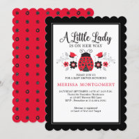 Petite dame Ladybug fille Baby shower Invitation