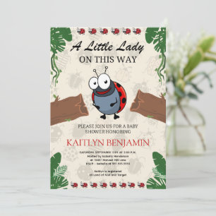 Petite dame Ladybug fille Baby shower Invitation
