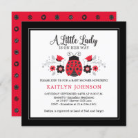 Petite dame Ladybug fille Baby shower Invitation
