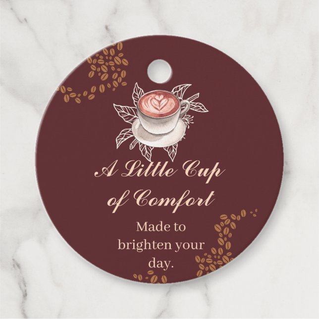Petite Étiquette Cadeau Café Confort (Devant)