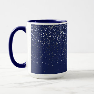 Petite Étoiles Gris Argent Café Mug Minuit
