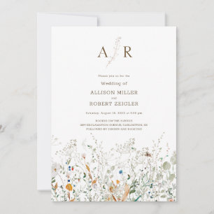 Petite Faire-part de mariage Fleur sauvage