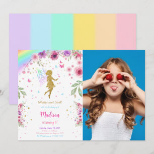 Petite Fée Anniversaire Fête Invitation Avec Photo