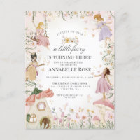 Petite Fée Anniversaire Invitation Jardin Enchanté