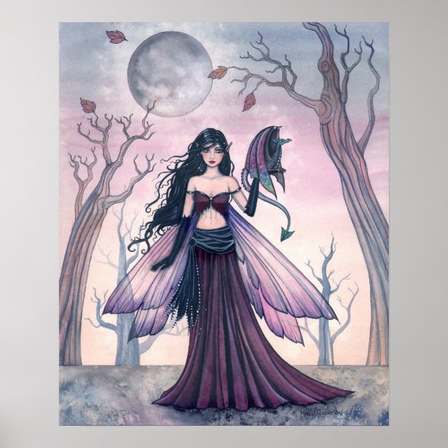 Petite Fée Bête avec Dragon Affiche 45 x 55 cm (Devant)