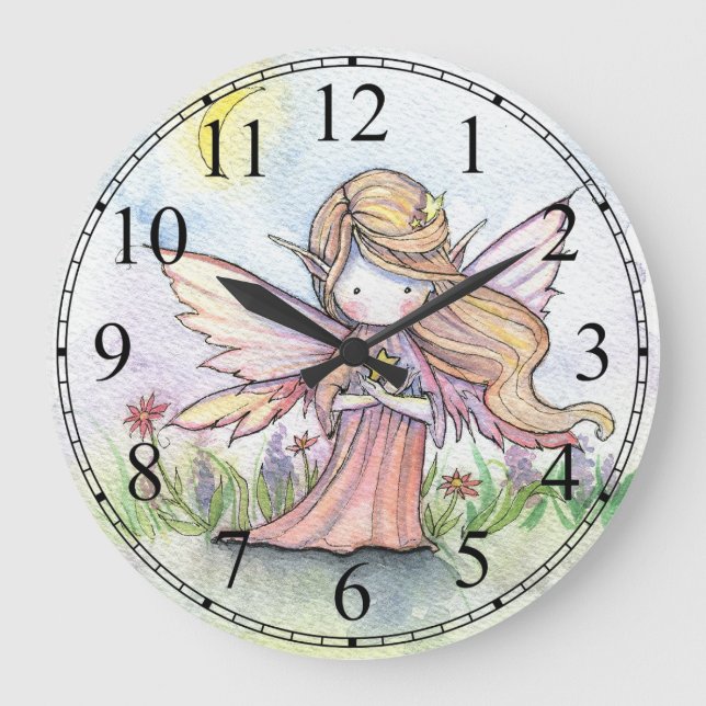 Petite Fée de l'Étoile Filles Horloge Mignonne (Recto)
