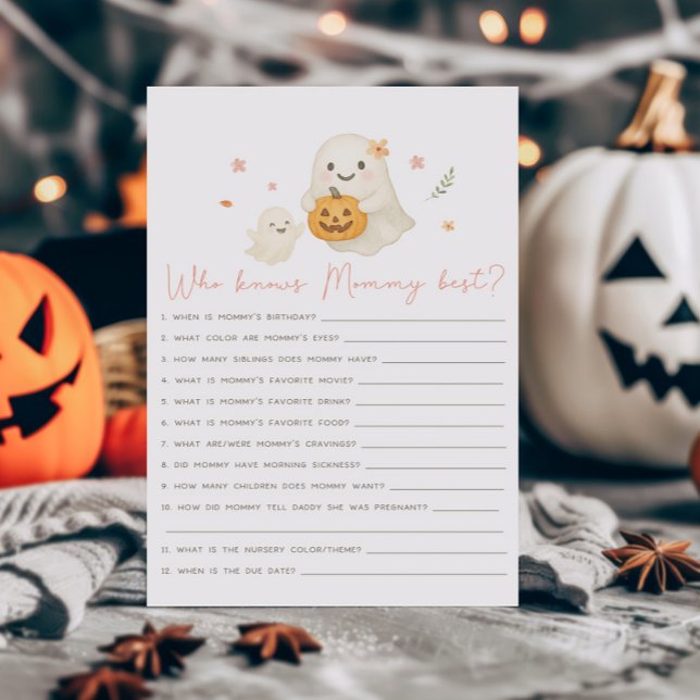 Petite Fée Rose Halloween Qui Connaît Mieux Maman (Pink Halloween Little Boo Baby Shower Who Knows Mommy Best Game)