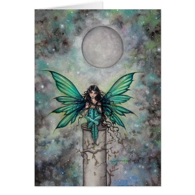 Petite Fée Verte Gothique Art Fantastique Féerique (Devant)