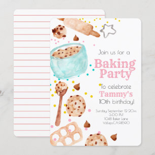 Petite fête de boulangerie invitation anniversaire