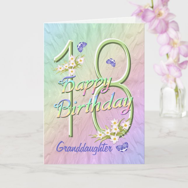 Petite-fille 18e anniversaire Papillon Carte de ja (Orchidée)
