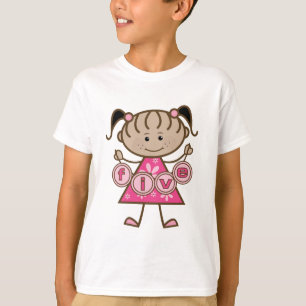Petite fille 5e anniversaire Tshirts et cadeaux